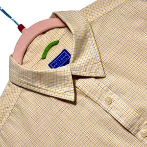 Arizona Jean Co. Mens Size L Yellow Checkered Button-Down Shirt Long‎ Sleeve